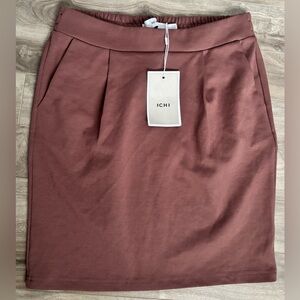 NWT ICHI IHKATE Pleated Skirt Pockets Elastic Pull On Style Size S Small